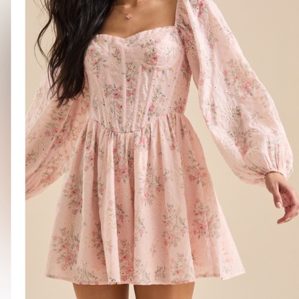 Altar'd State Pink Floral Embroidered Dress